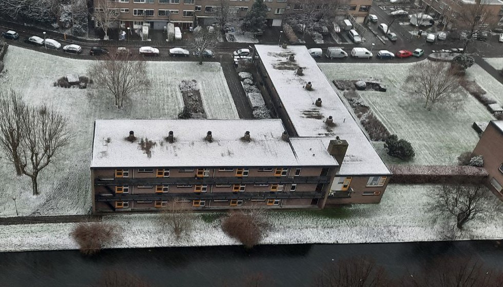 Wintersweer Delft Nederland, sneeuwval in bijna geheel Nederland, 16-01-2021